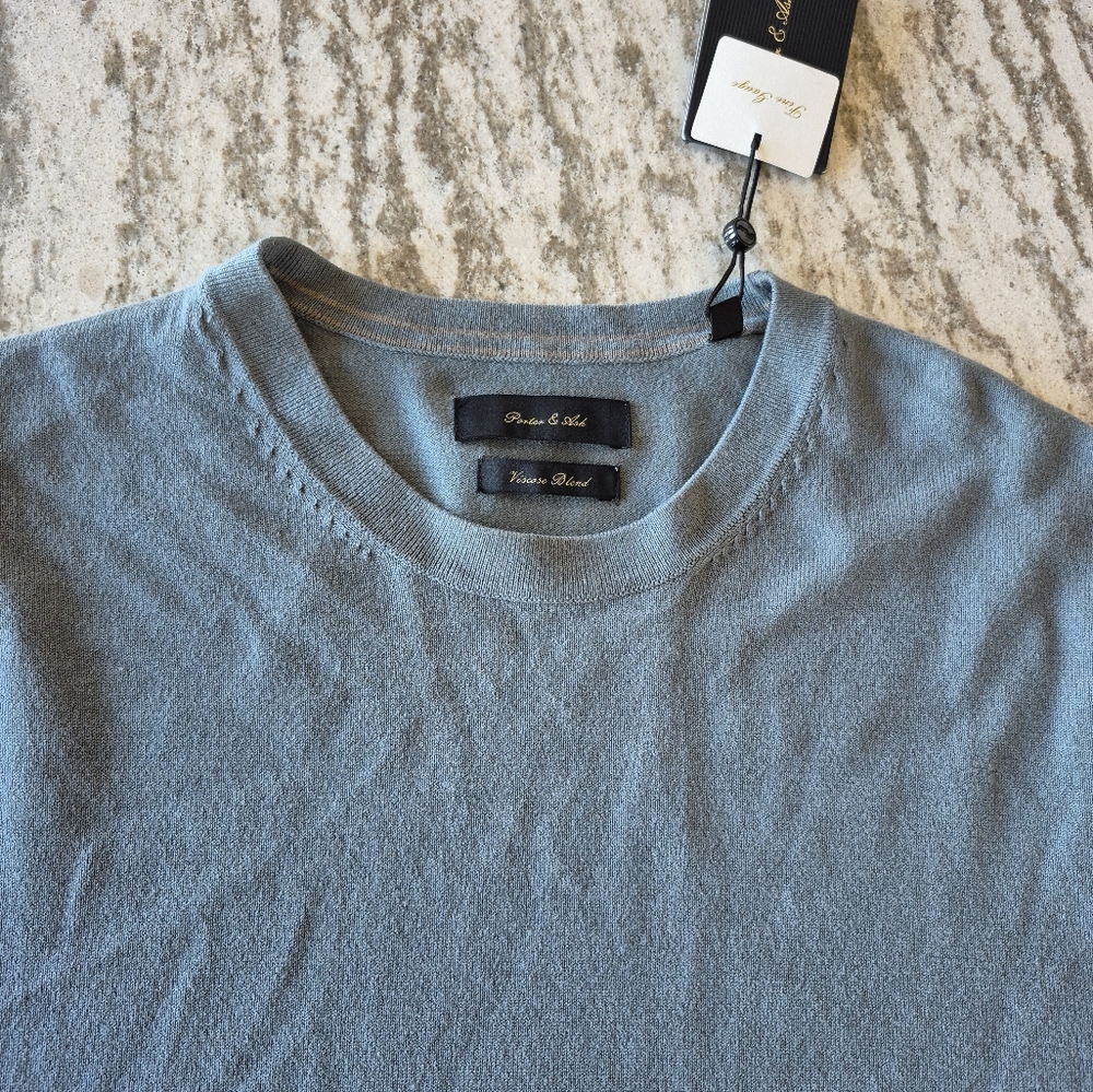 Porter & Ash Men's Viscose Blend Short Sleeve Sweater New Size Large